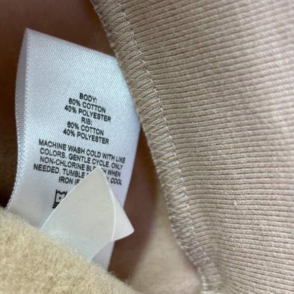 Express Boxy Fleece Crewneck Pullover Padded Shoulder Sweatshirt Size XL - Picture 7 of 8